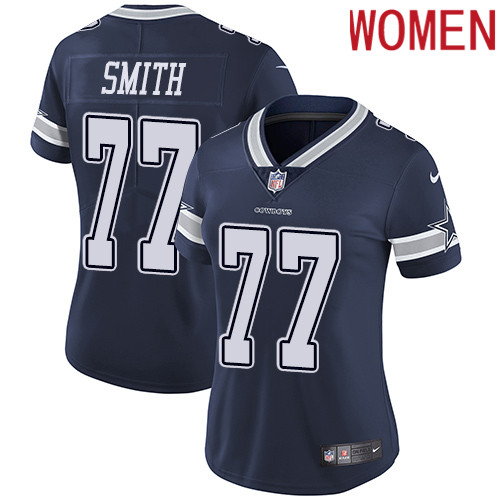 2019 Women Dallas Cowboys #77 Smith blue Nike Vapor Untouchable Limited NFL Jersey style 2